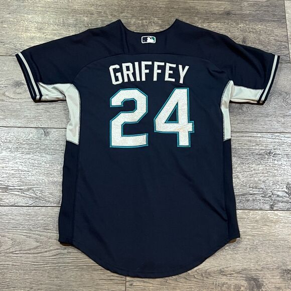 Youth XL Majestic Ken Griffey Jr #24 Seattle Mariners Cool Base Jersey - Picture 6 of 9